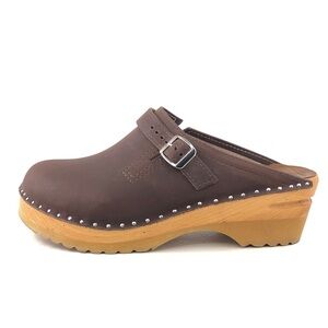 Troentorp Raphael Bastad Leather Wooden Swedish Clogs